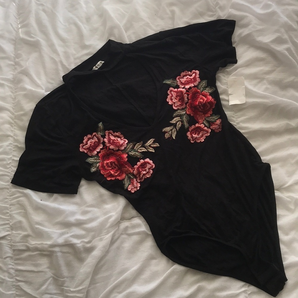 Black Bodysuit w/ Choker Collar Size Small